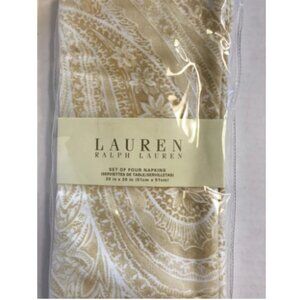 **Ralph Lauren** (4) Napkins 20inchX20inch Veranda Paisley/Yellow